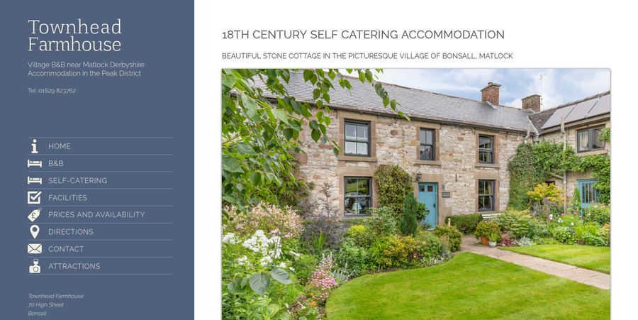 Preview of the Townhead Farmhouse website